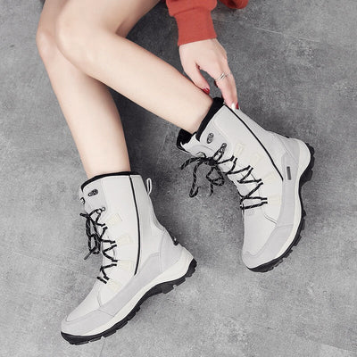 Botas térmicas de nieve para mujer de longitud media en la pantorrilla