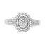 .925 Sterling Silver Pave Set Round-Cut Diamond Halo Cocktail Ring - Size 7