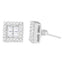 Pendientes de diamantes en oro blanco de 14 quilates con forma redonda y baguette