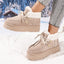 Fleece-Lined Women's Snow Boots with Thick Bottom