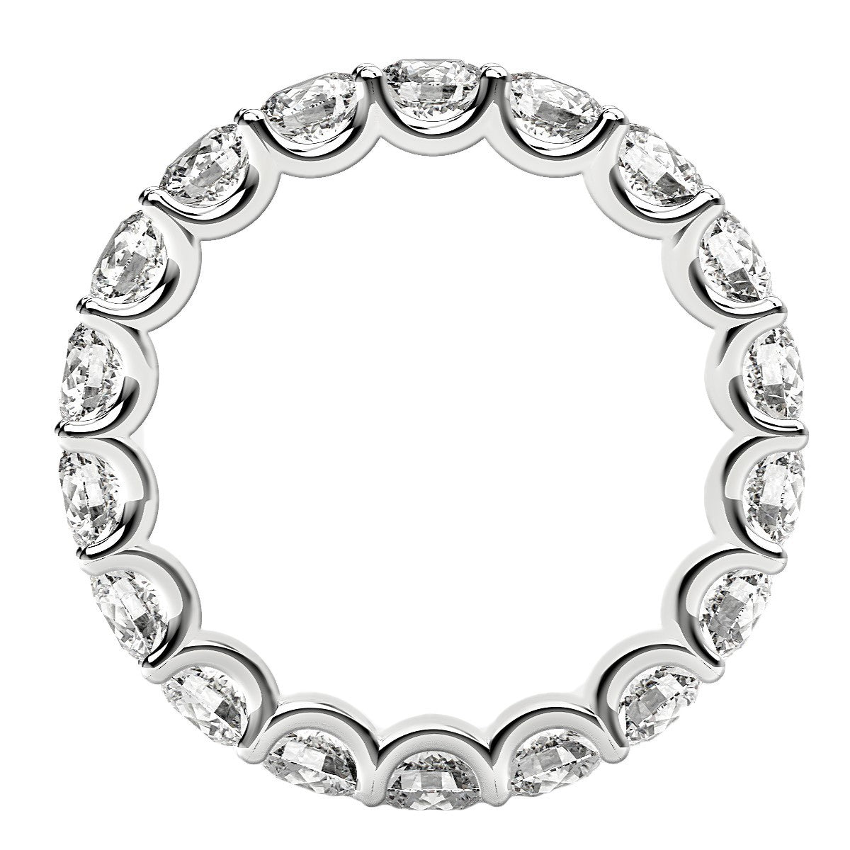Anillo Eternidad de Diamante Creado en Laboratorio Corte Redondo en Oro Blanco de 14k