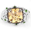 Elegant Citrine & Diamond Cocktail Ring in Sterling Silver