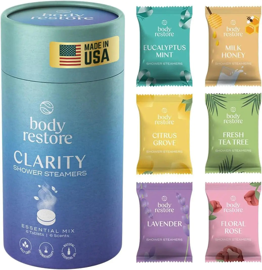 Ensemble de 6 pastilles de douche aromathérapeutiques Body Restore - Coffret de relaxation
