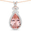 Colgante de Morganita y Diamante Blanco de 8.14 Quilates en Oro Rosa de 14K