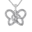Collier Pendentif Papillon en Argent Sterling .925 avec Diamants