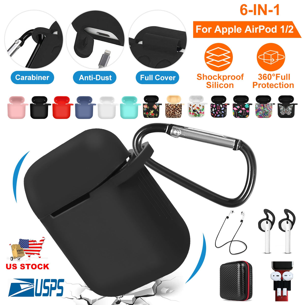 Premium Silicone Case for Apple AirPods 1 & 2