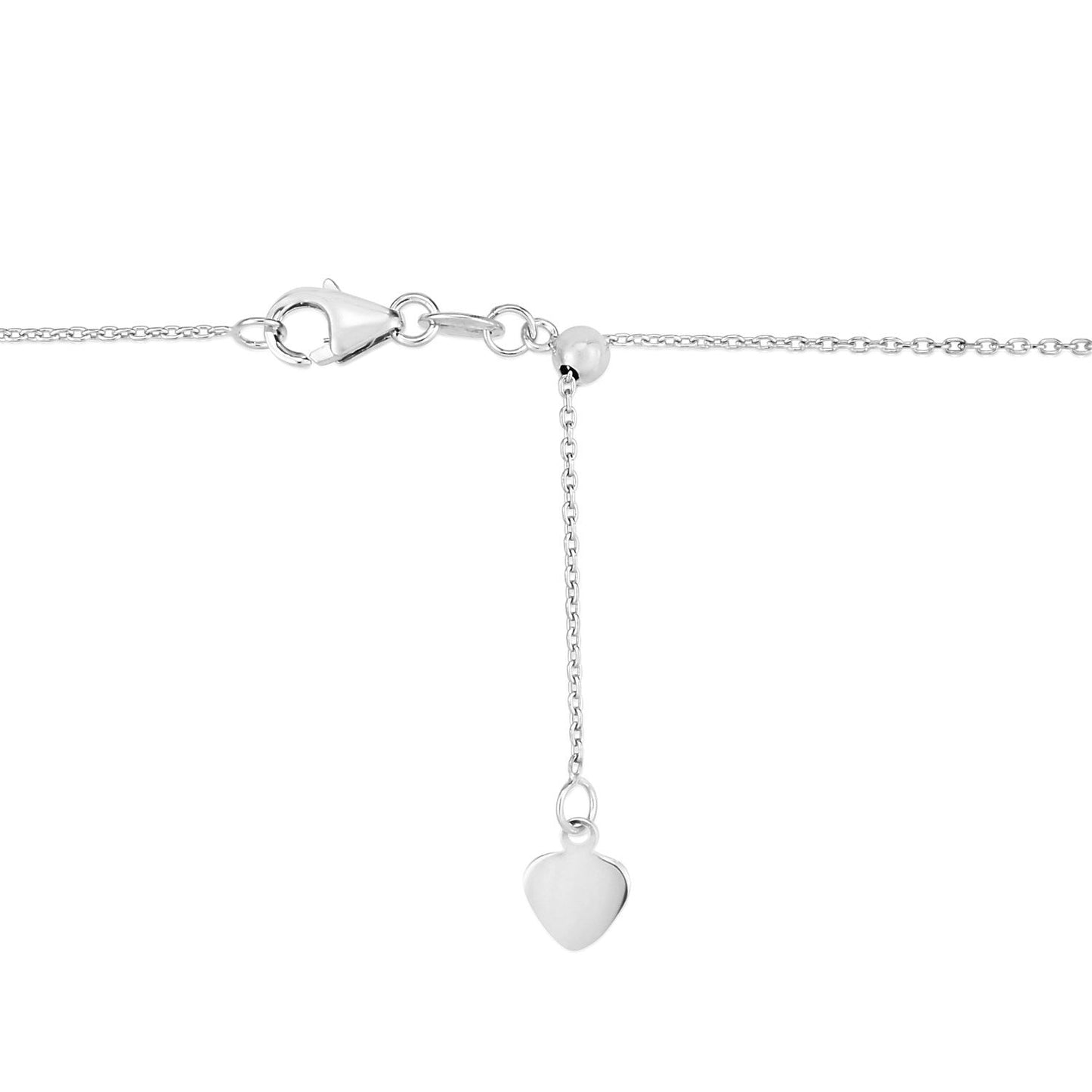 Collar de Cadena Ajustable de Oro Blanco de 14k