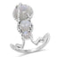 2.79 Carat Genuine Labradorite and White Topaz Sterling Silver Ring