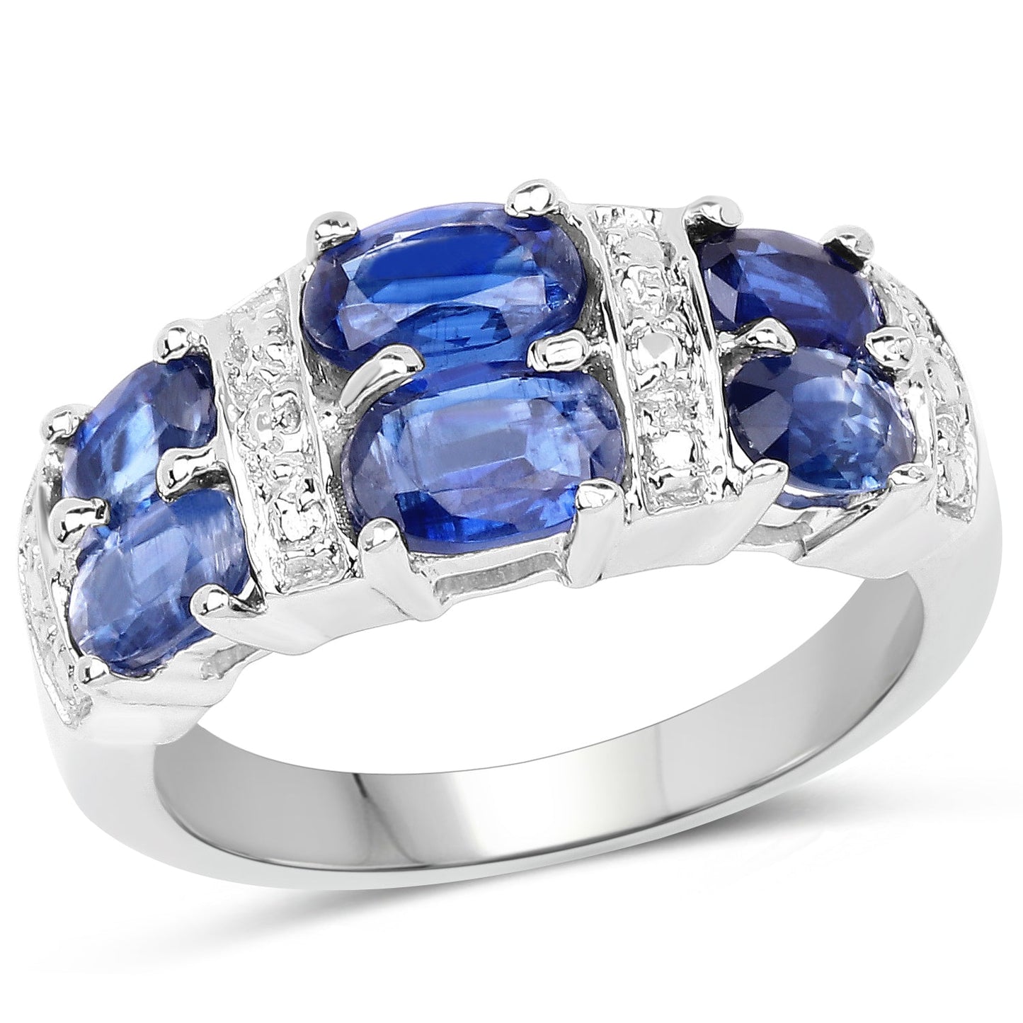 Anillo de Compromiso de Plata Esterlina con Kyanita de 2.44 Quilates