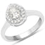 Anillo de Compromiso de Diamante Genuino de 0.63 Quilates en Oro Blanco de 14K