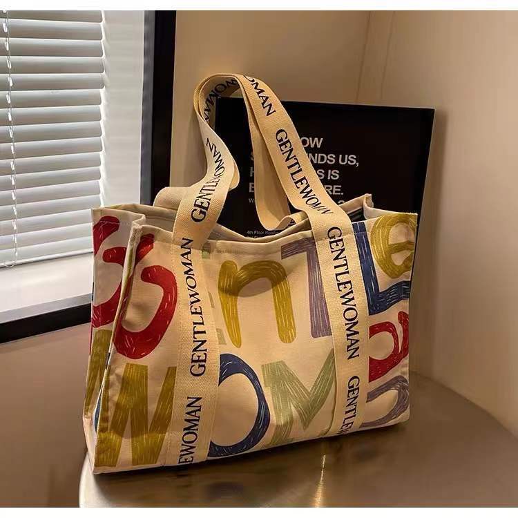 Grand Sac Fourre-Tout en Toile pour Femmes