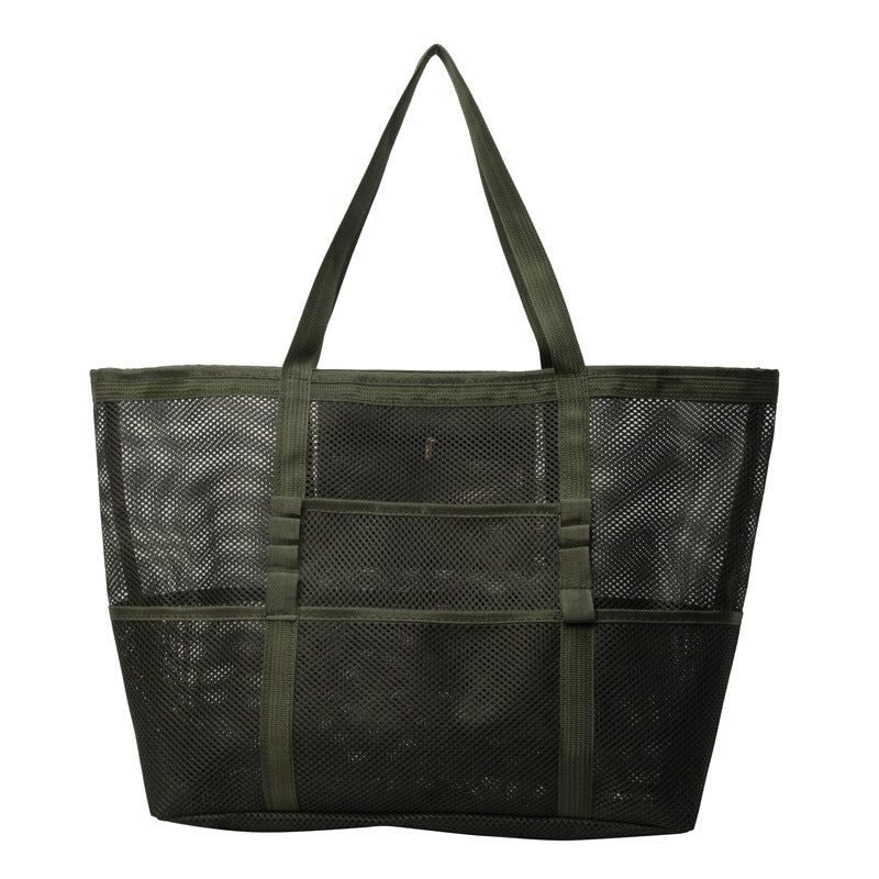 Large-Capacity Mesh Beach Tote for Women