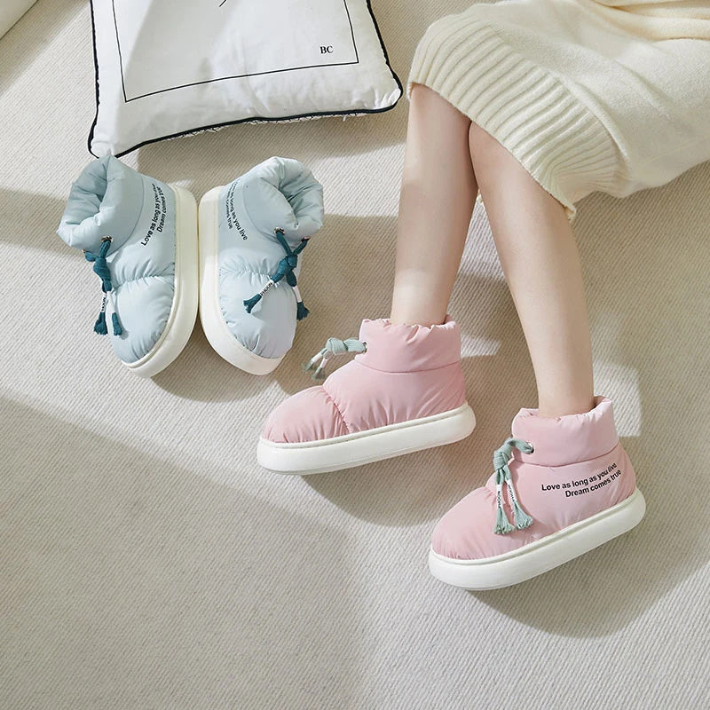Bottes de neige en peluche imperméables pour femmes