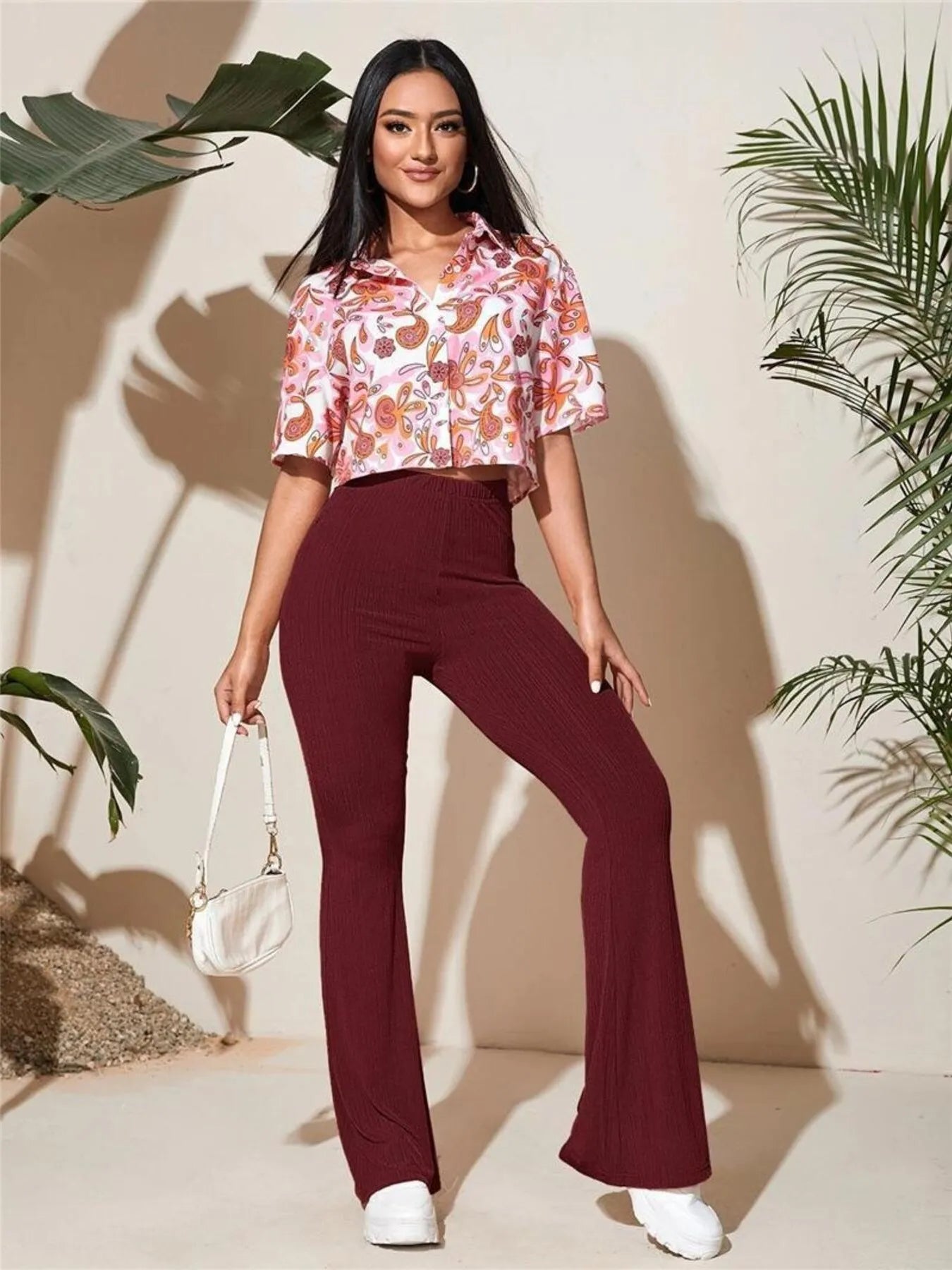 Full Size High-Waist Flare Active Pants