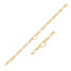 Pulsera de Cadena Figaro de Oro Amarillo de 14k con Corazón