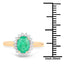 1.39 Carat Zambian Emerald & Diamond 10K Yellow Gold Engagement Ring