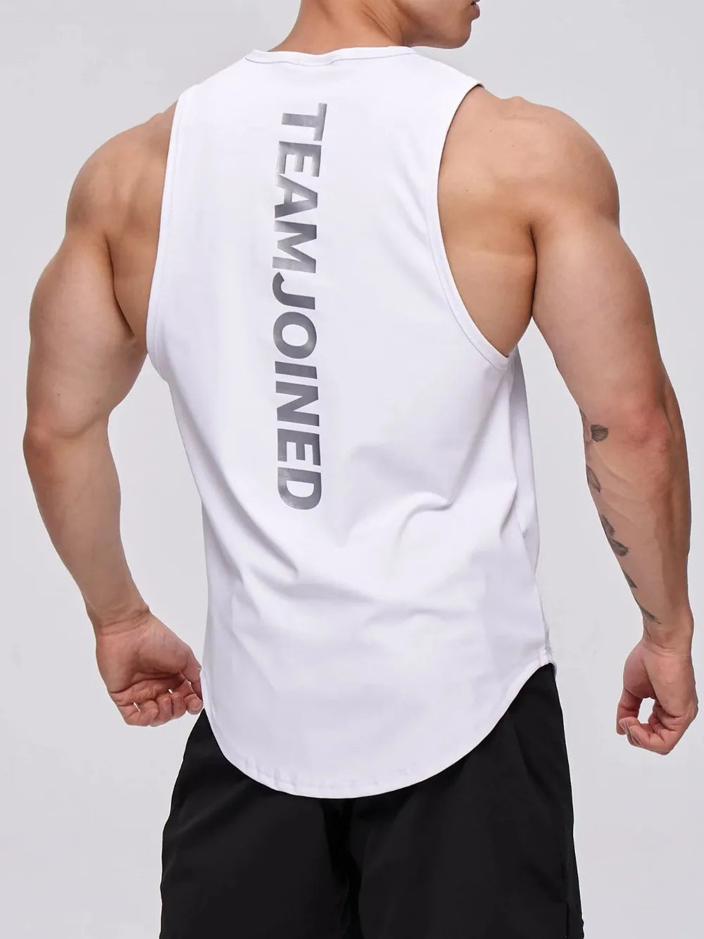 Camiseta Activa de Cuello Redondo para Hombre en Tallas Grandes con Letras