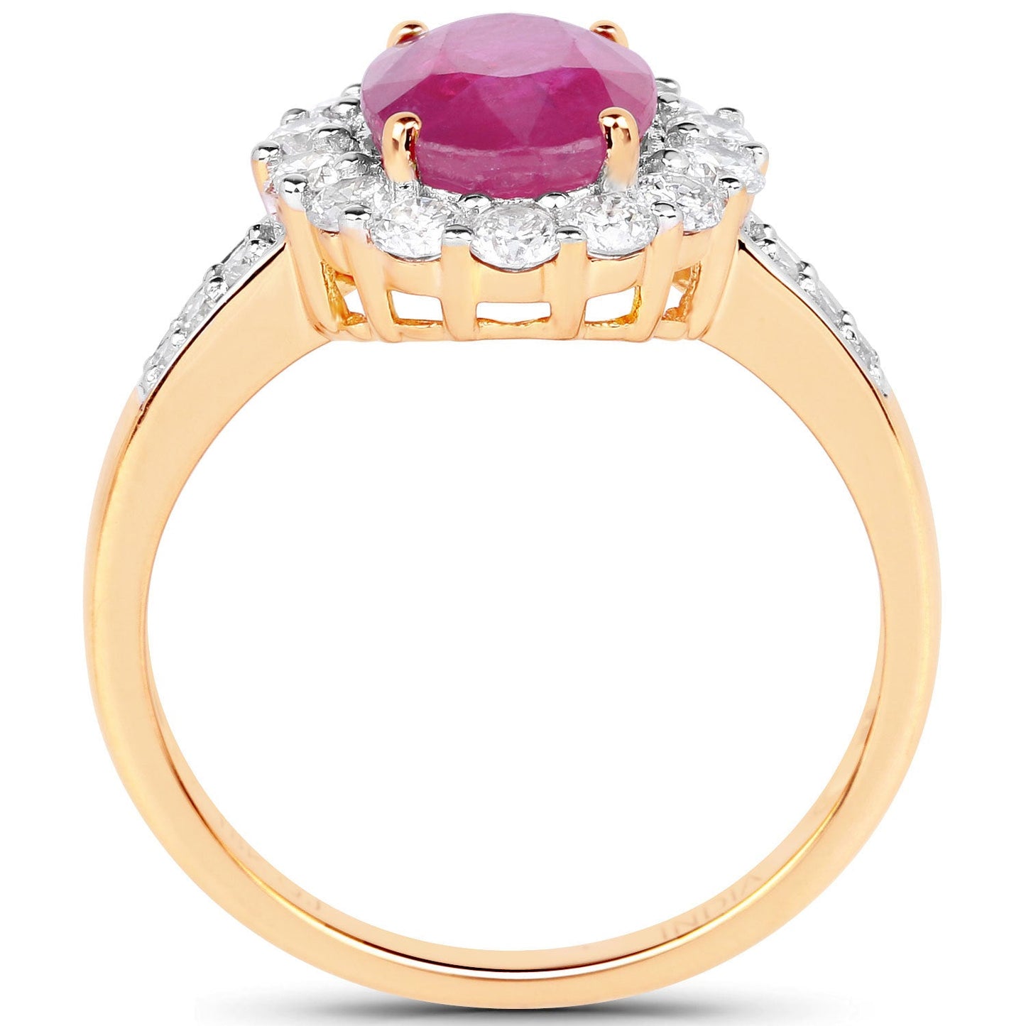 2.84 Carat Genuine Burma Ruby and Diamond Halo Ring