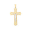 14k Two Tone Gold Diamond Cut Cross Pendant