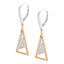 14K Rose and White Gold Diamond Windchime Drop Earrings