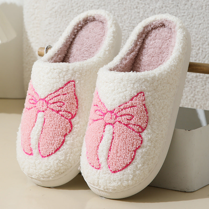 Chaussons en coton avec nœud en cartoon mignon