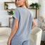 Double Take Full Size Texture T-Shirt and Shorts Set