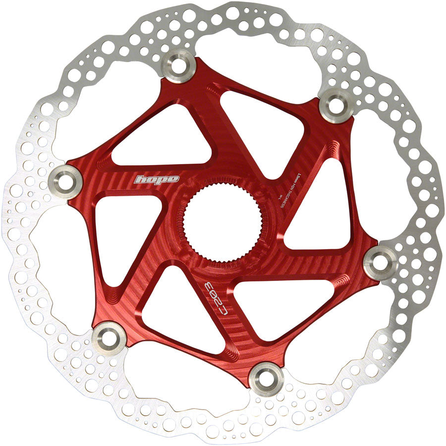 Hope MTB Floating Centre-Lock Disc Brake Rotor - 203mm Red