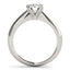Bague de fiançailles en diamant solitaire en or blanc 14 carats avec double griffes