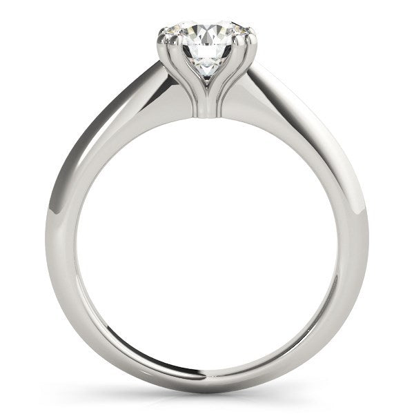 Bague de fiançailles en diamant solitaire en or blanc 14 carats avec double griffes
