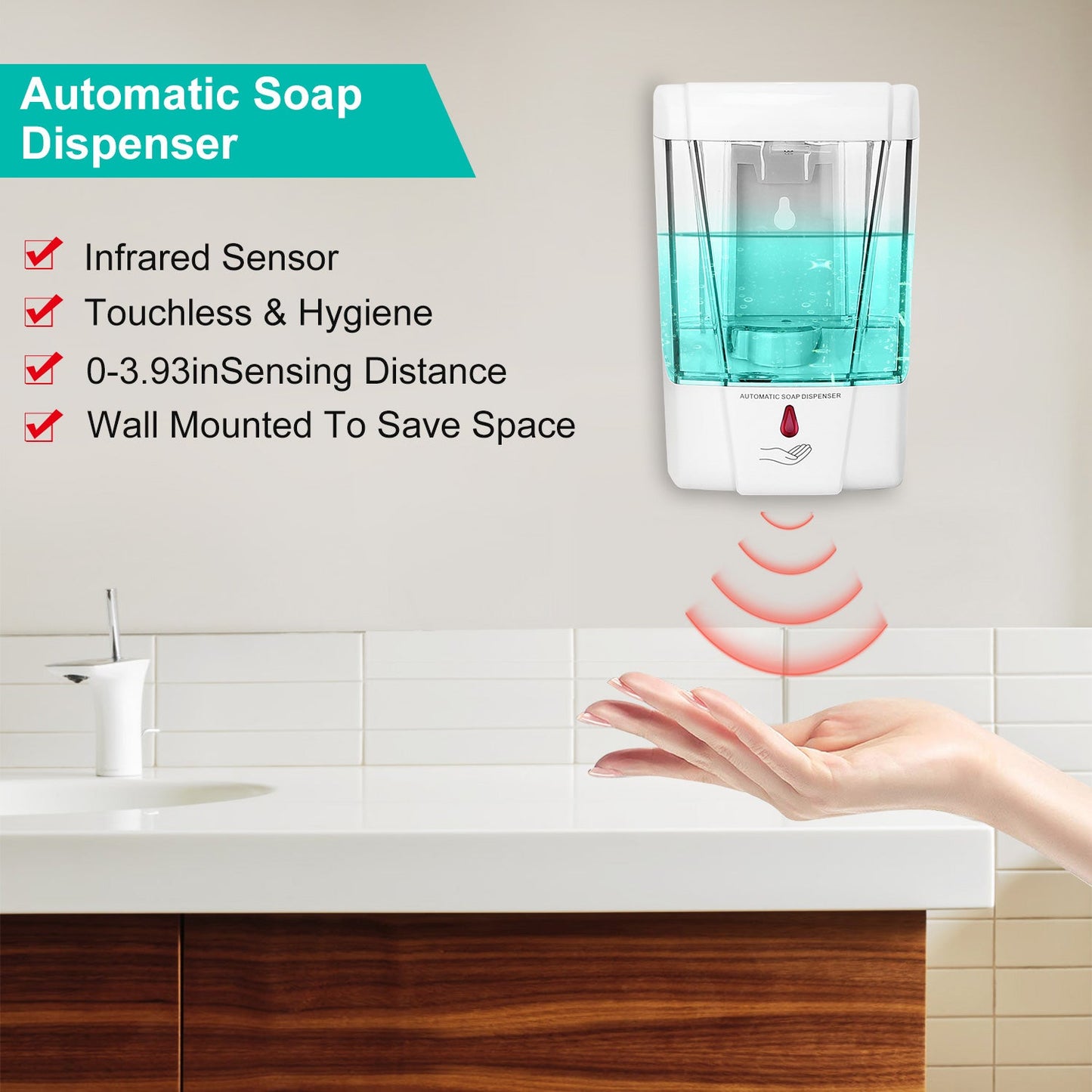 Automatic Wall-Mounted Soap Dispenser - 700ML Capacity