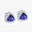 4.62 Carat Genuine Tanzanite and White Diamond Earrings in 14K White Gold