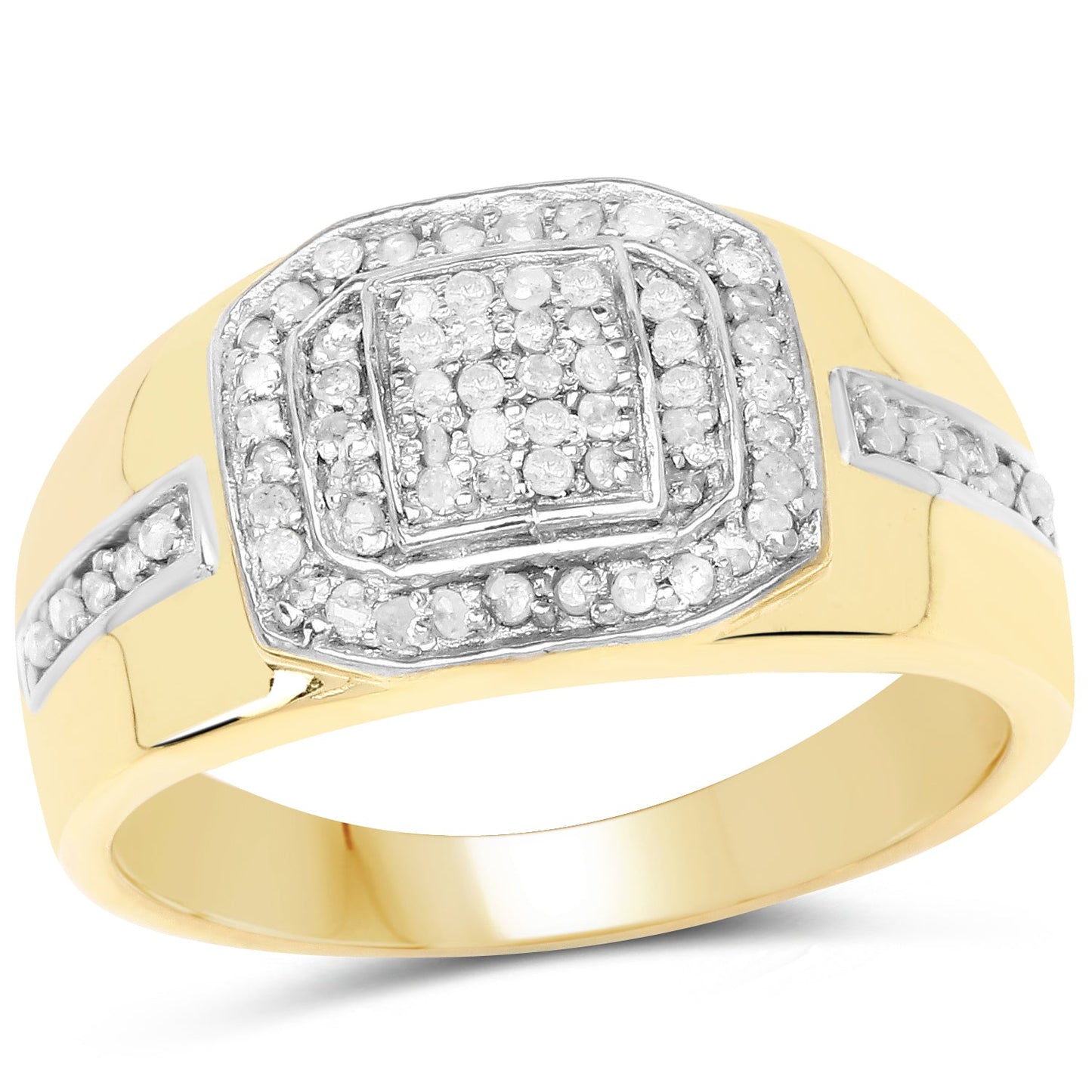 14K Yellow Gold Plated Diamond Engagement Ring