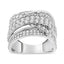 .925 Sterling Silver 2.00 Cttw Round-Cut Diamond Bypass Ring - Size 7