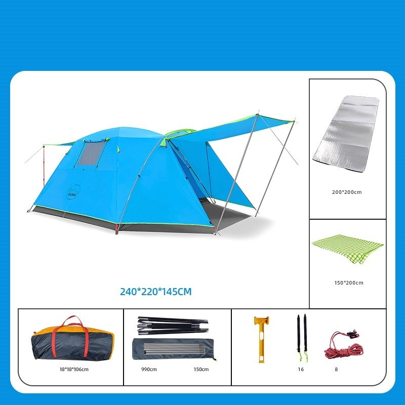 Premium Four-Person Outdoor Tunnel Tent for Camping