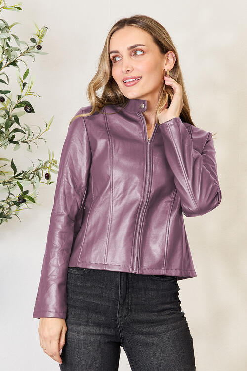 Veste zippée classique à col pour femmes pour une élégance au quotidien