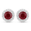 Pendientes de Rubí y Diamante de 1.22 Quilates en Oro Blanco de 14K