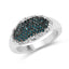 Bague en cluster de diamants bleus et blancs de 0,45 carat en argent sterling