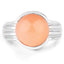 6.00 Carat Genuine Peach Moonstone Sterling Silver Ring