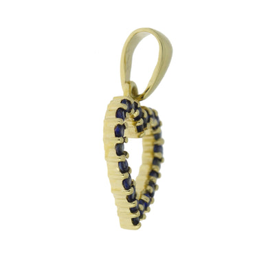 .37ct Sapphire Heart Pendant in 10KT Yellow Gold