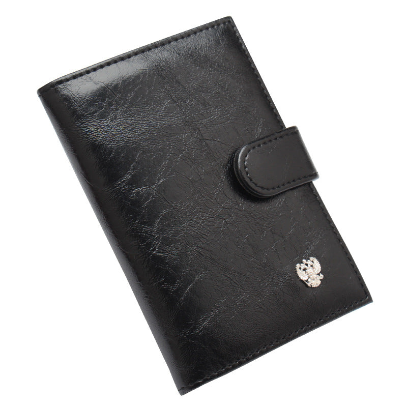 Funda de Pasaporte Doble Cara de Cuero Premium con Acabado de Cera