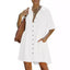 Womens Mid-length Short-sleeved Relaxed-fit Blouse
