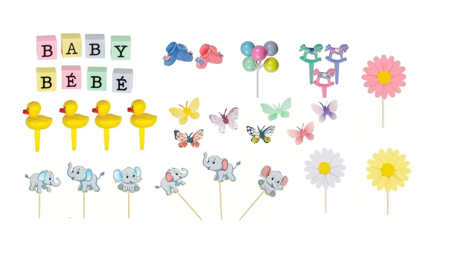 Kit de Decoración para Pasteles de Baby Shower Bilingüe Deluxe de Oasis Supply