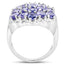 Anillo de Compromiso de Plata de Ley con Tanzanita Natural de 6.27 Quilates