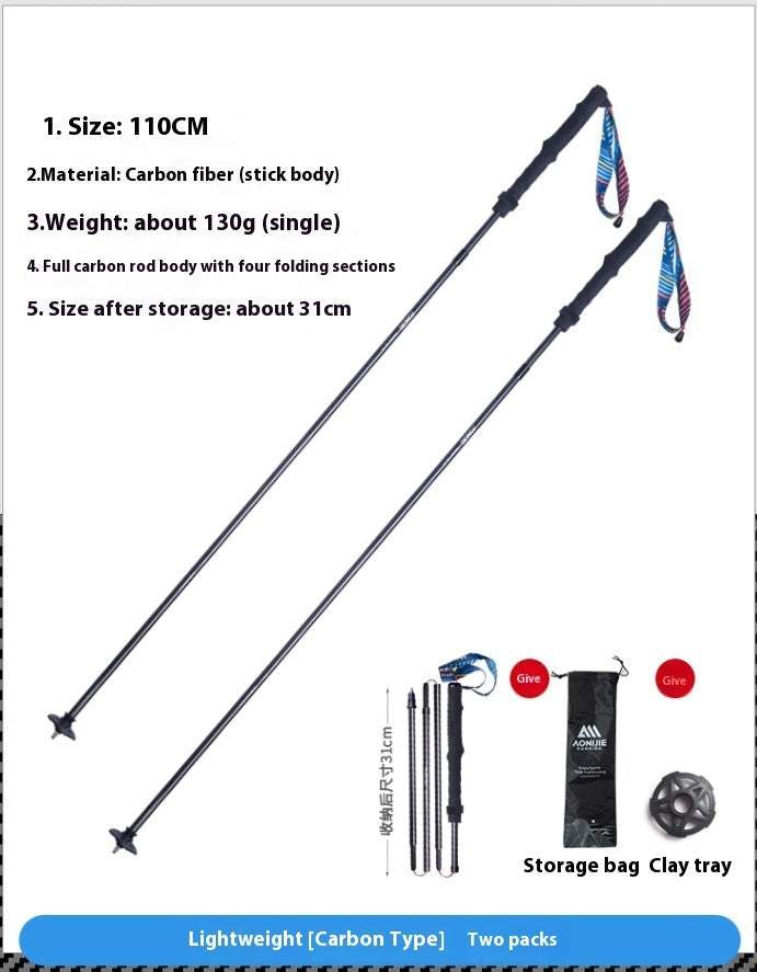 Premium Folding Carbon Trekking Poles for Outdoor Adventures