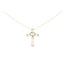 14K Gold Plated Sterling Silver Diamond Heart Cross Pendant Necklace
