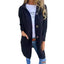 Mid-Length Light Gray Sweater Cardigan for Women