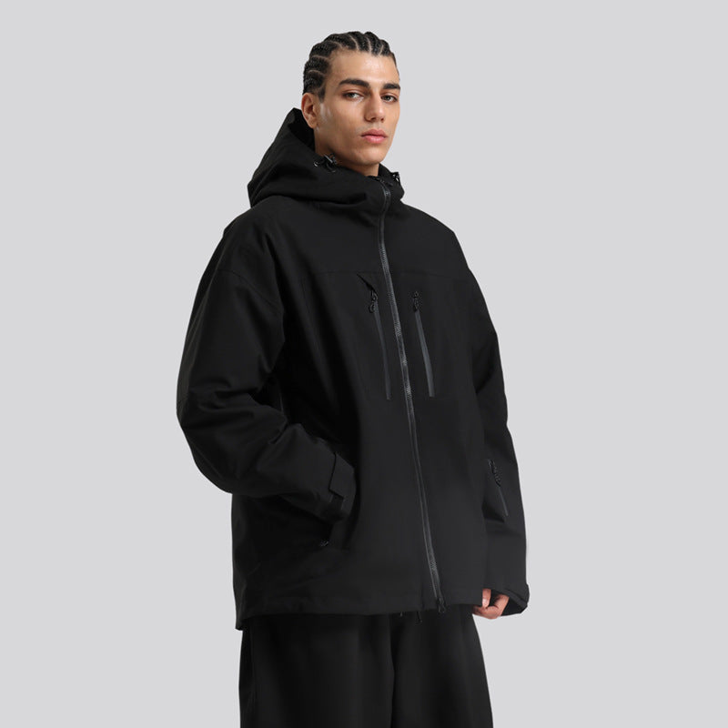 Men's Waterproof Breathable Loose Zip Ski Suit Jacket