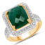 5.18 Carat Dyed Emerald & White Topaz Sterling Silver Ring