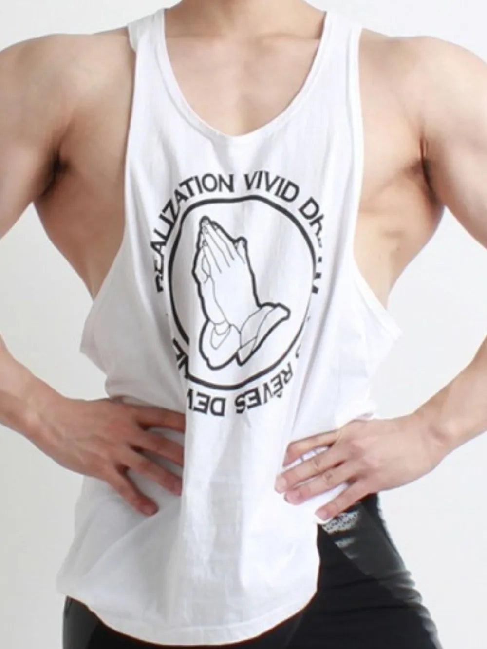 Men's Round Neck Graphic Tank Top