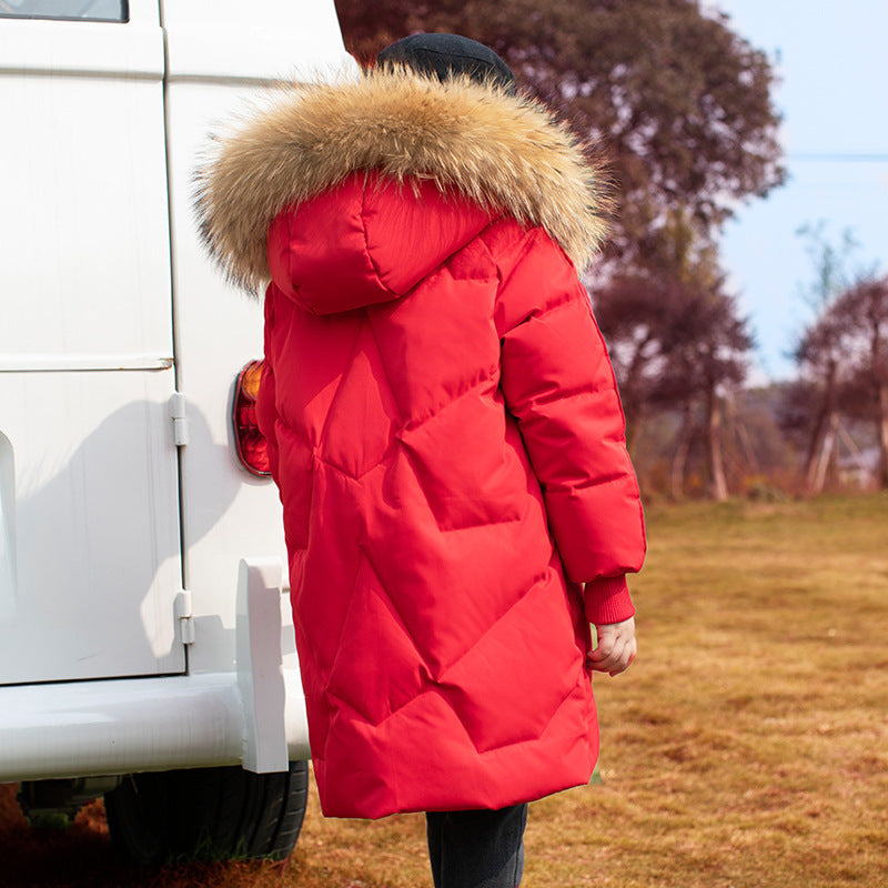 Children's Mid-Length Down Jacket - Stylish Winter Coat